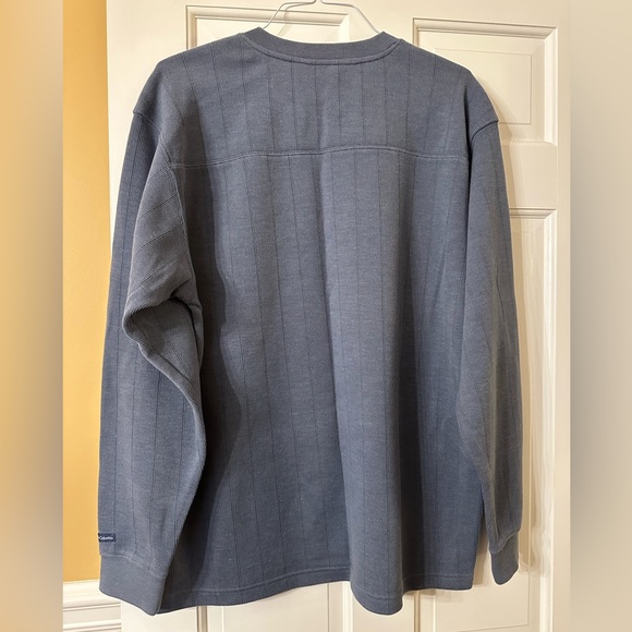 Columbia Woven Long-Sleeved V Neck Shirt Size XL Faded Heather Blue - Picture 2 of 4